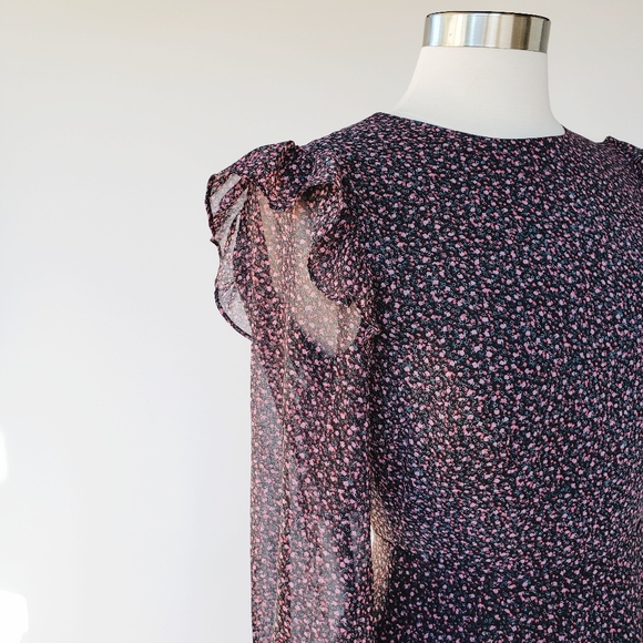 Rebecca Minkoff Pink Floral Cosette Ruffle Dress - Picture 10 of 16